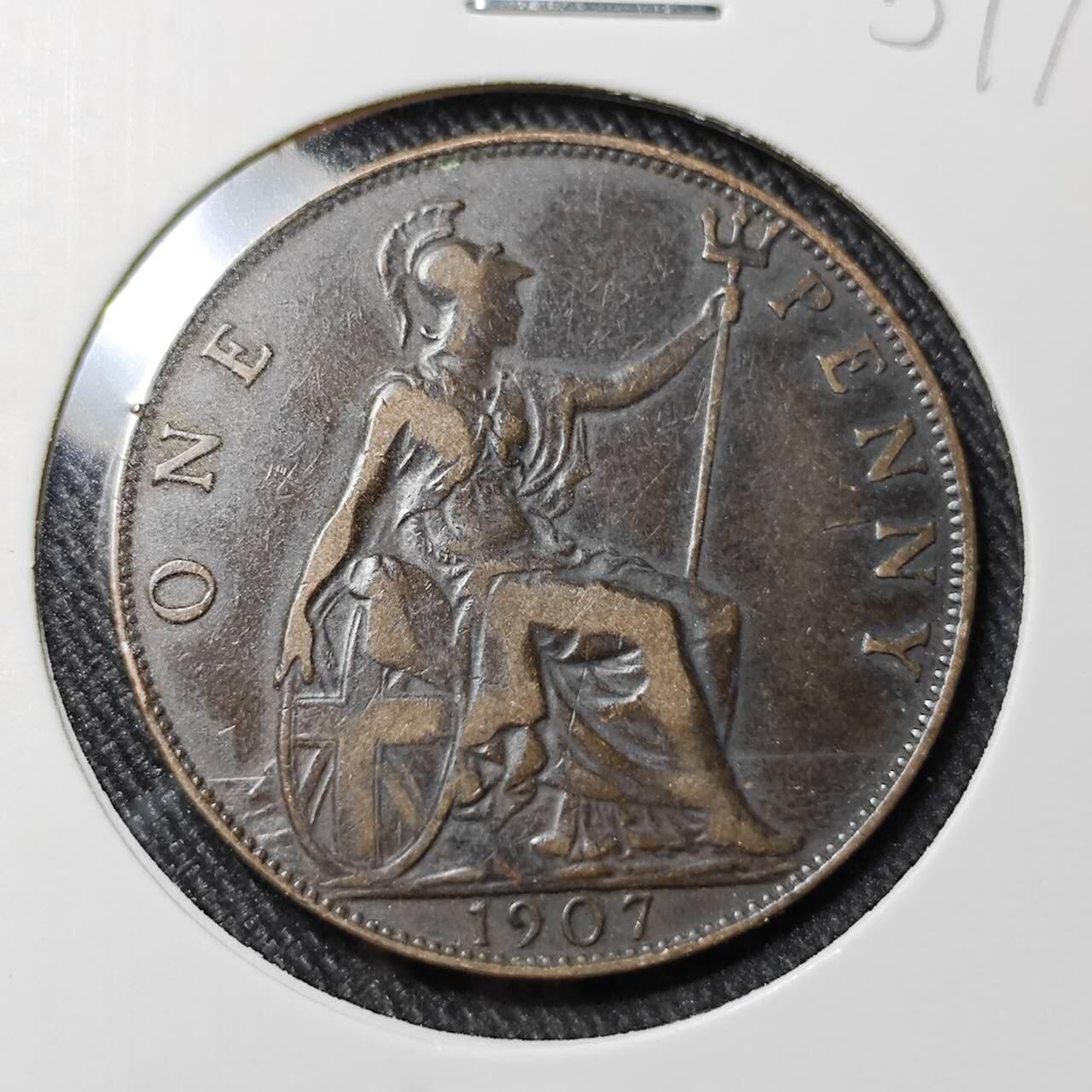 KK钱币收藏小铺   套币 批量/好品散币专场 2月预留时间 周末发货  1907英国爱七1便士铜币