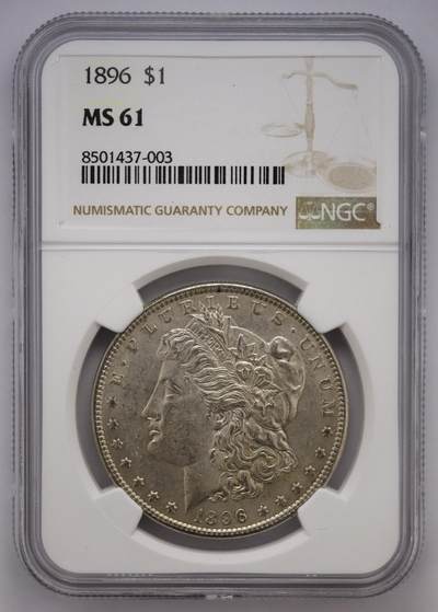 观钱近现代机制币拍卖No.002  - 美国1896年1美元摩根银元 NGC MS61