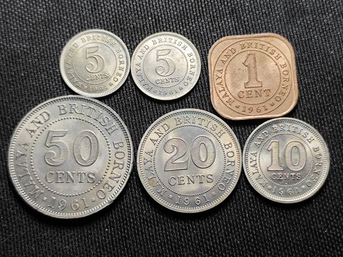 KK钱币收藏小铺   套币 批量/好品散币专场 2月预留时间 周末发货  1961马来亚大小面值清年一套 好品