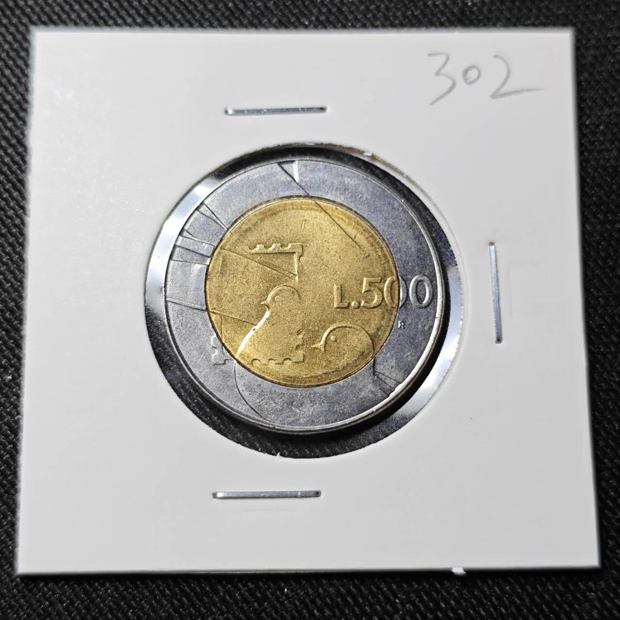 KK钱币收藏小铺   套币 批量/好品散币专场 2月预留时间 周末发货 1990  圣马力诺500里拉双色币