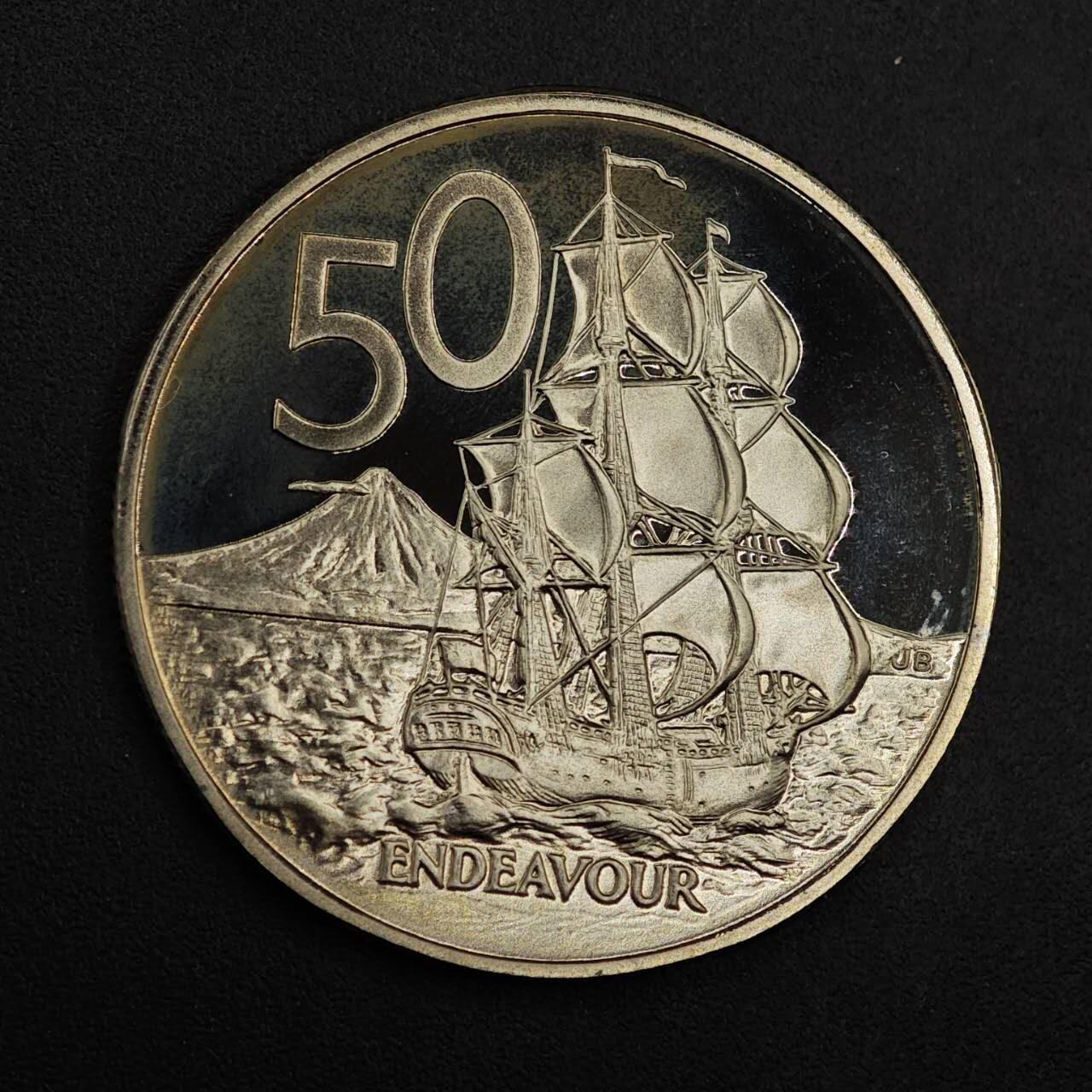 【淘币小摊】实时拍第八百七十六拍   散币场    每周一统一发货 新西兰1984年50分精制镍币