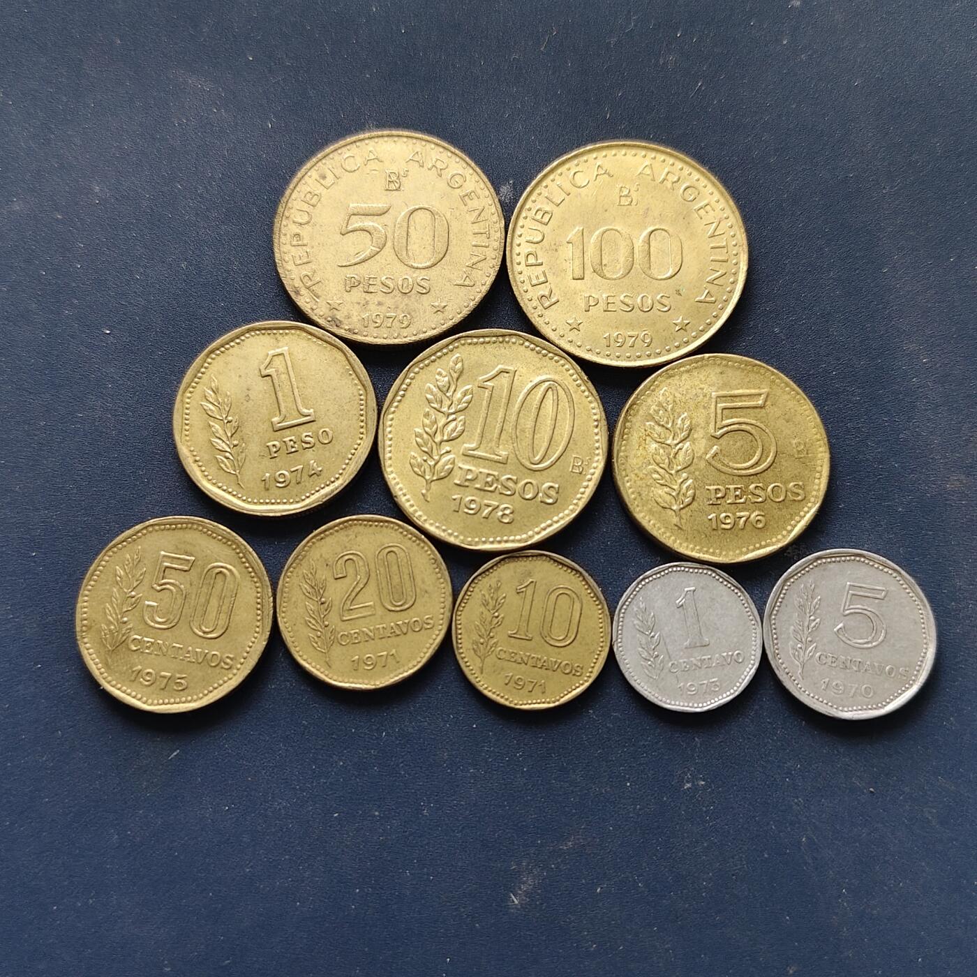 【全场包邮】纯粹捡漏拍508场 阿根廷1970-1979年10枚套币
