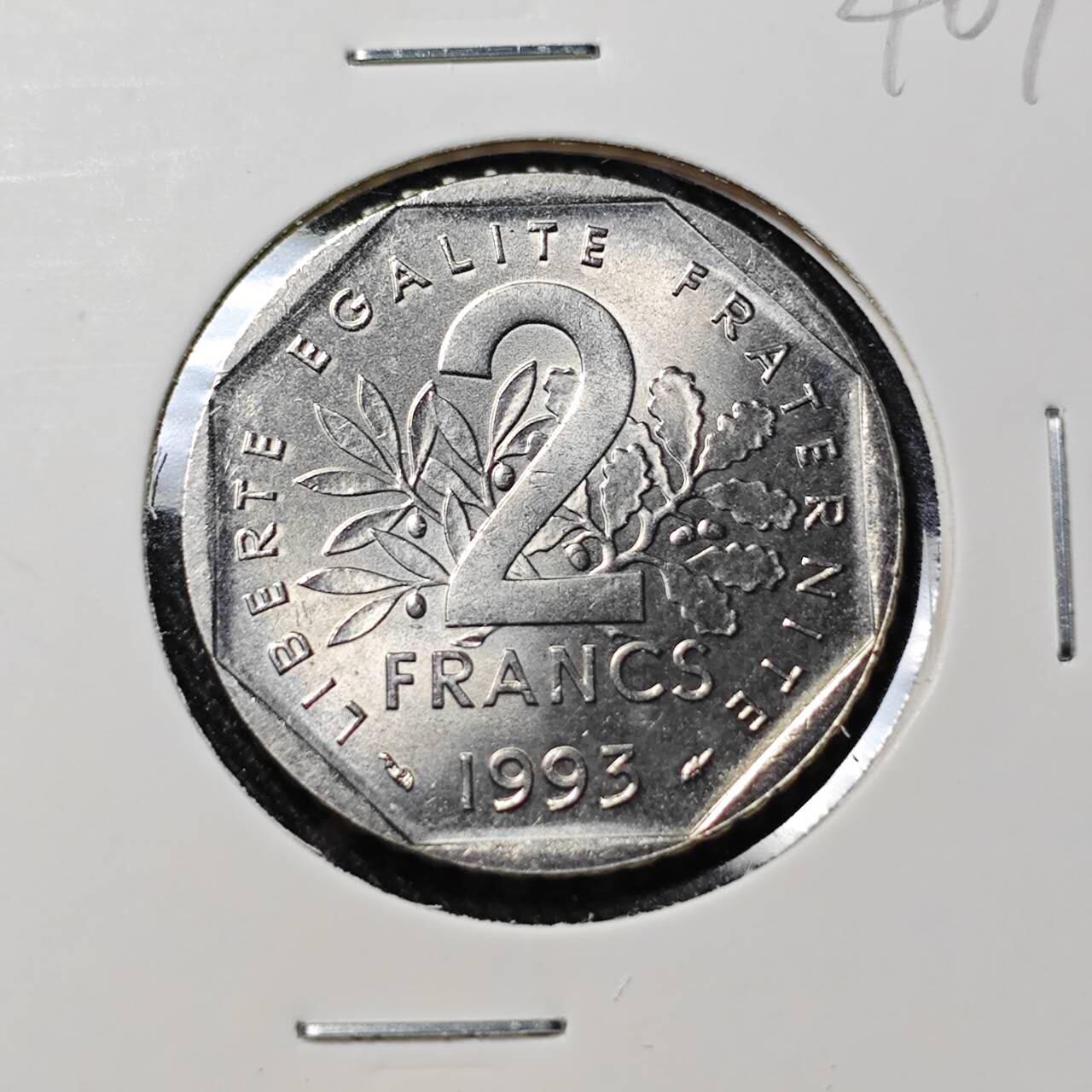 KK钱币收藏小铺   套币 批量/好品散币专场 2月预留时间 周末发货  1993法国2法郎 纪念币 好品