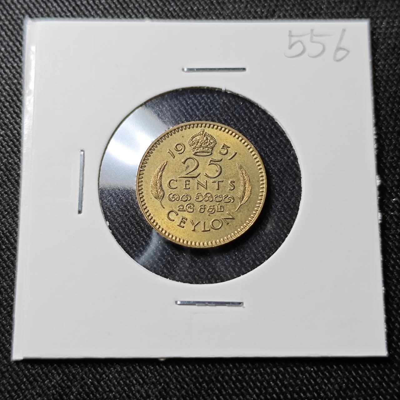 KK钱币收藏小铺   套币 批量/好品散币专场 2月预留时间 周末发货  1951英属锡兰乔六25分铜币 好品