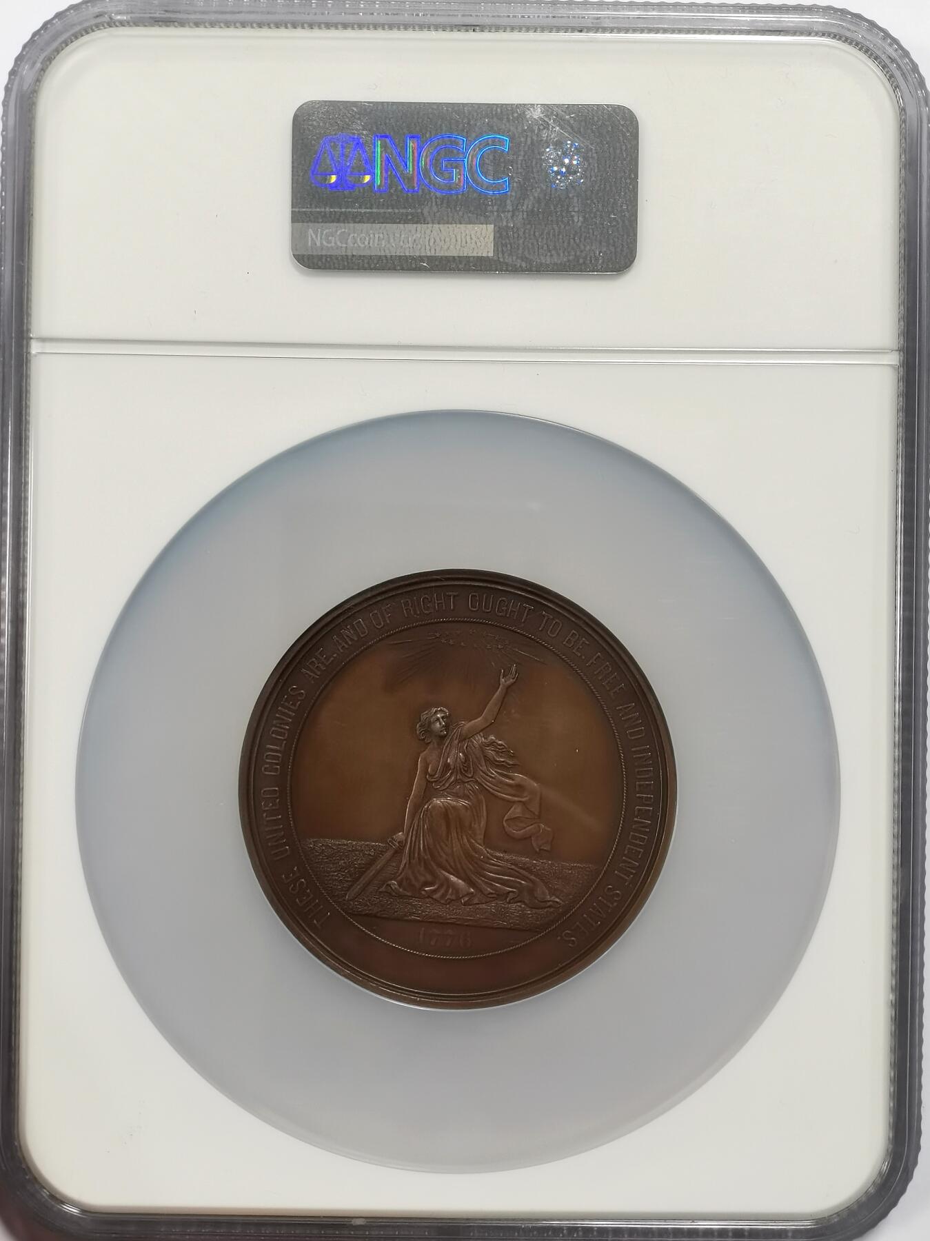 博洋堂世界钱币拍卖第163期（全场包邮） NGC MS63BN 美国1876年建国百年纪念大铜章