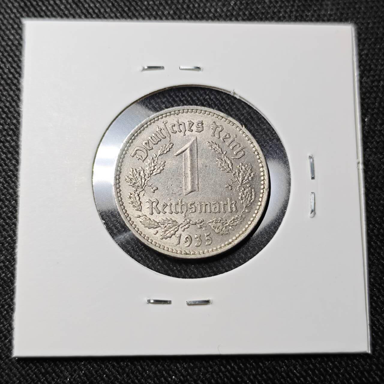 KK钱币收藏小铺   套币 批量/好品散币专场 2月预留时间 周末发货  1935德国1马克镍币 带光