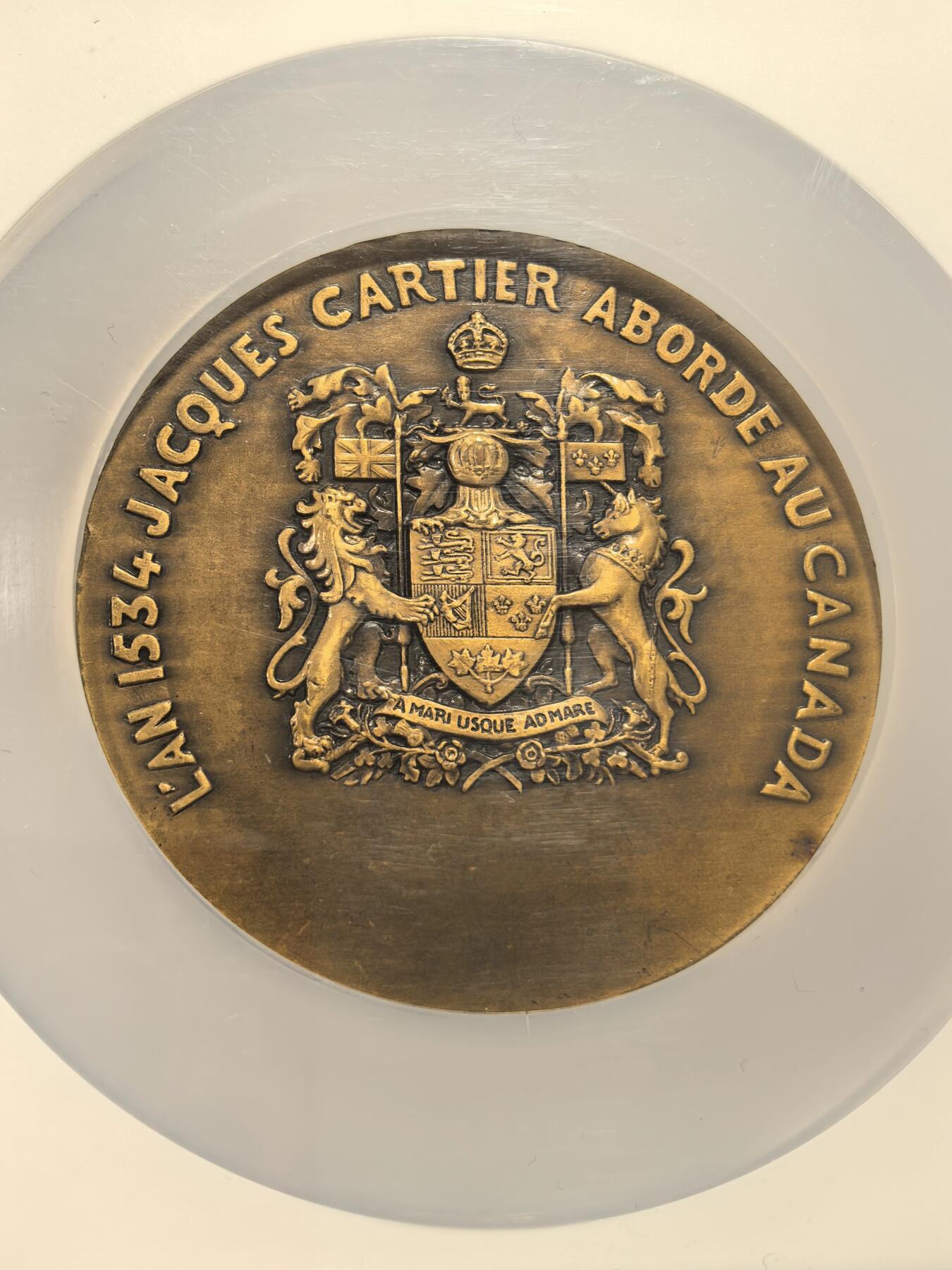 博洋堂世界钱币拍卖第163期（全场包邮） NGC MS63BN 法国1934年探险家雅克·卡蒂埃登陆加拿大400周年纪念大铜章