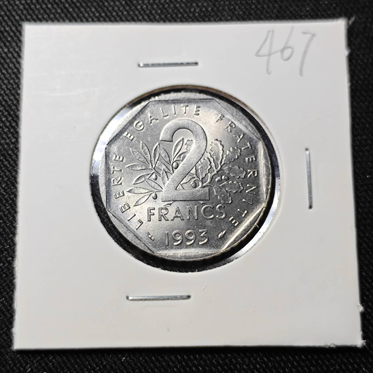 KK钱币收藏小铺   套币 批量/好品散币专场 2月预留时间 周末发货  1993法国2法郎 纪念币 好品