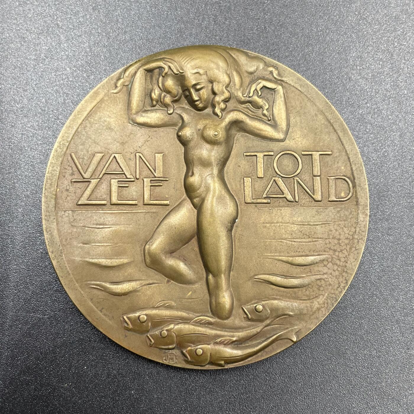 「木头集藏」章牌专场-第69场 荷兰须德海围海造田计划纪念铜章，直径：