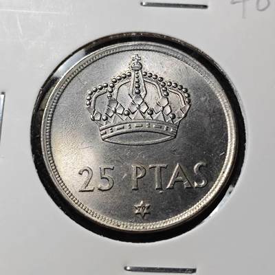 KK钱币收藏小铺   套币 批量/好品散币专场 2月预留时间 周末发货 -  1975西班牙25比塞塔 好品