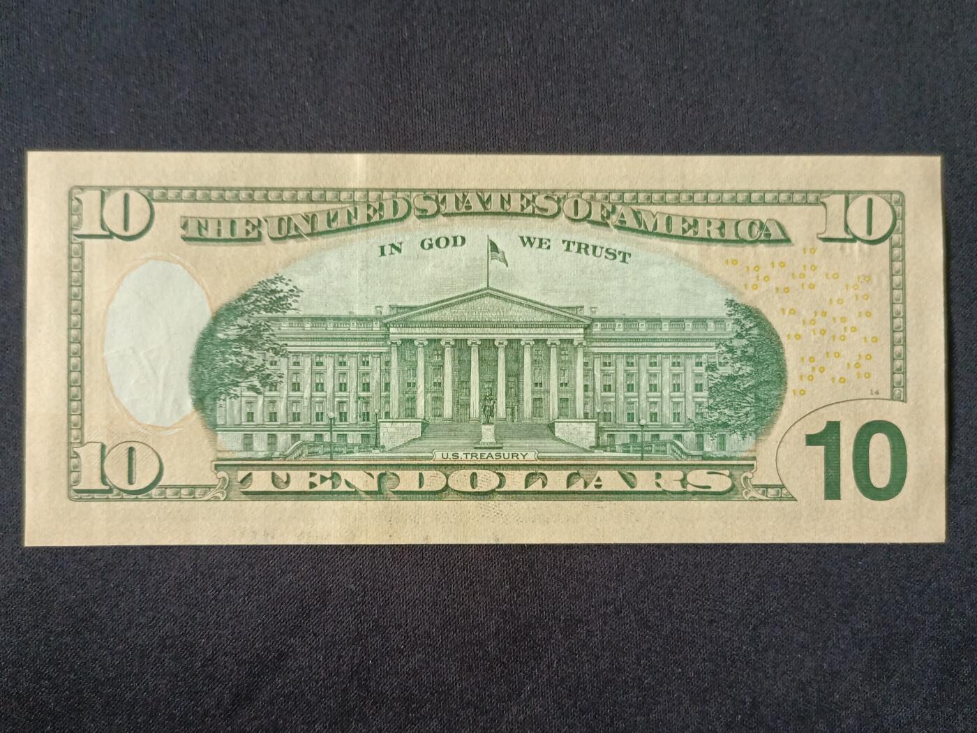 【游宝拍卖】丙午马年第7期 美国-10美元【SERIES-2021 D-克利夫兰 全新UNC】