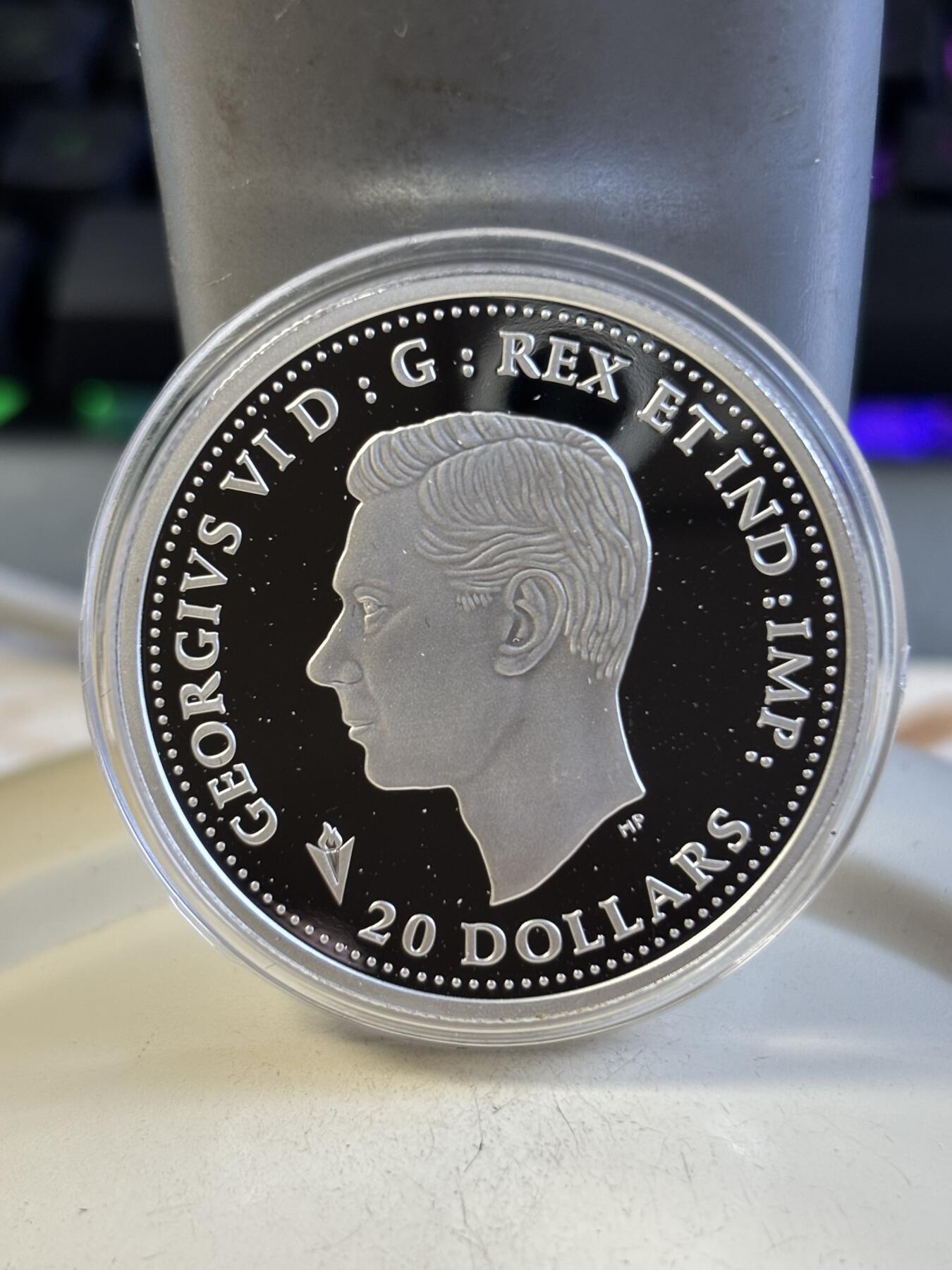 第192期拍卖 加拿大2020年二战前线系列10欧洲胜利日1盎司银币，9999银，发行7500枚