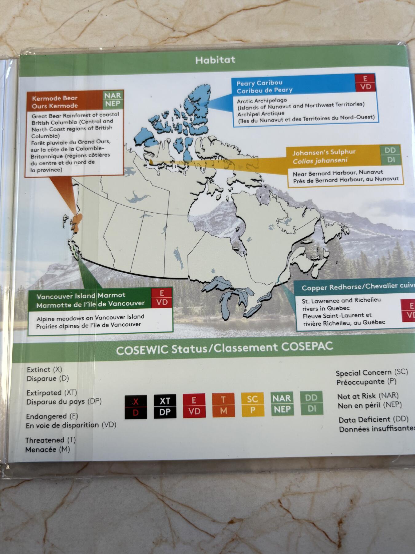 第192期拍卖 卡装加拿大2019年野生动物宝藏系列纪念币5枚套