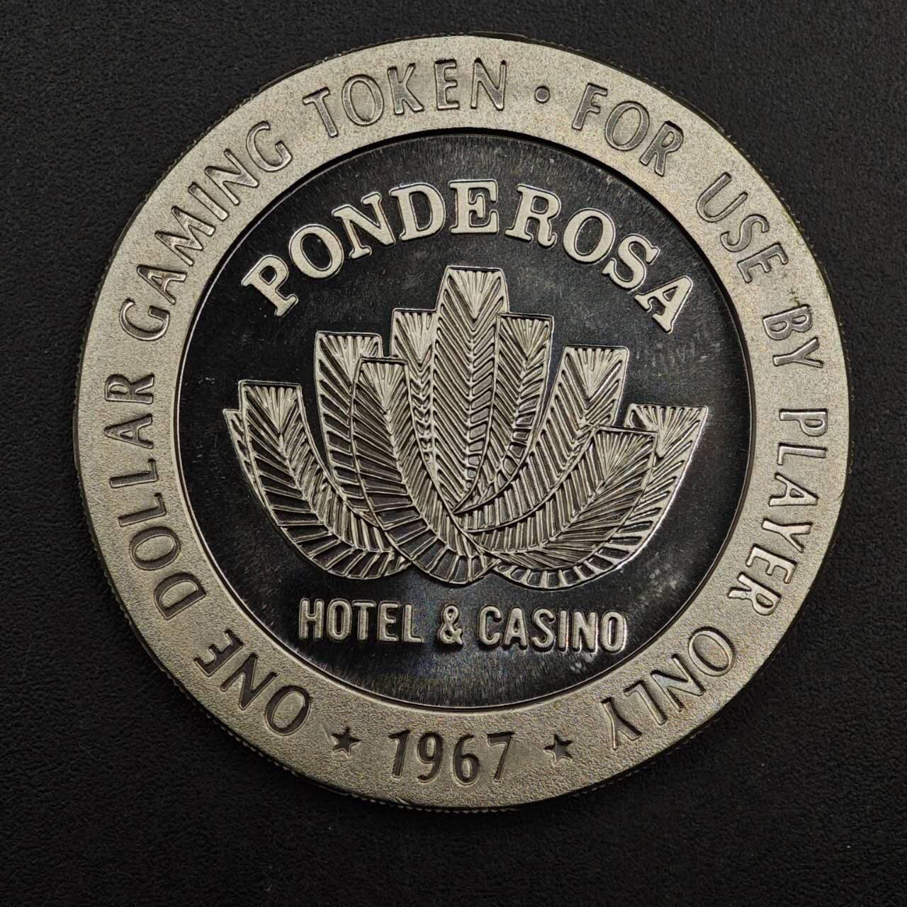 【淘币小摊】实时拍第八百七十六拍   散币场    每周一统一发货 美国1967年里诺市Ponderosa一美元代币原光品