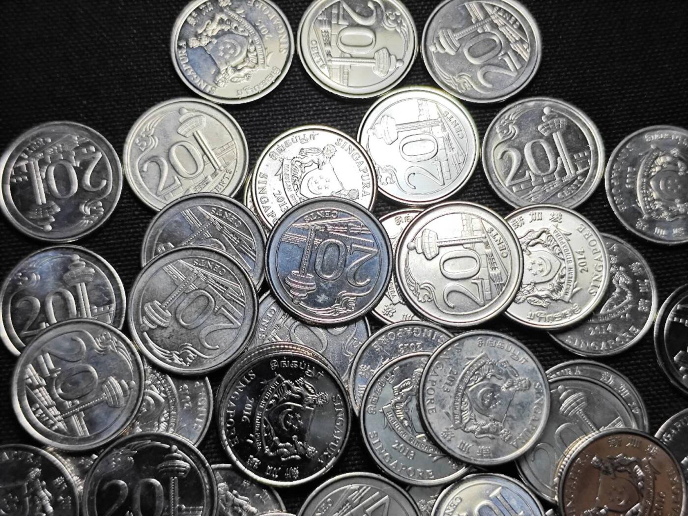 KK钱币收藏小铺   套币 批量/好品散币专场 2月预留时间 周末发货  新加坡10分79枚 面值7.9新加坡元