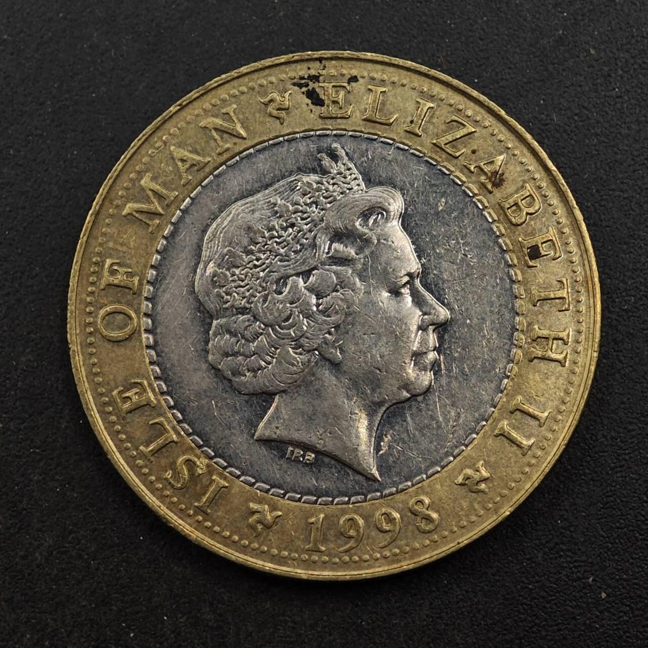 【淘币小摊】实时拍第八百七十六拍   散币场    每周一统一发货 马恩岛1998年汽车2镑双色币