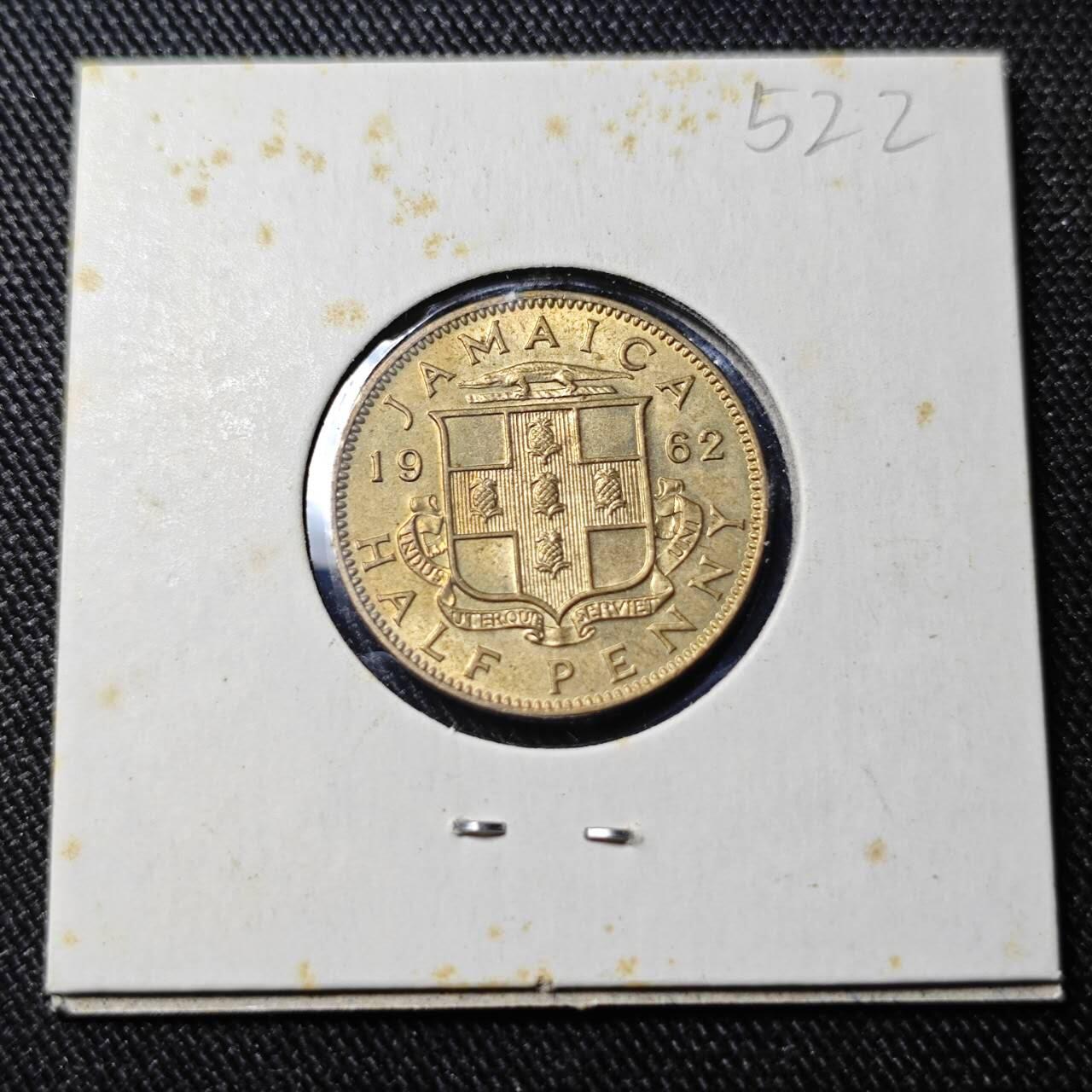 KK钱币收藏小铺   套币 批量/好品散币专场 2月预留时间 周末发货  1962英属牙买加半便士铜币 好品