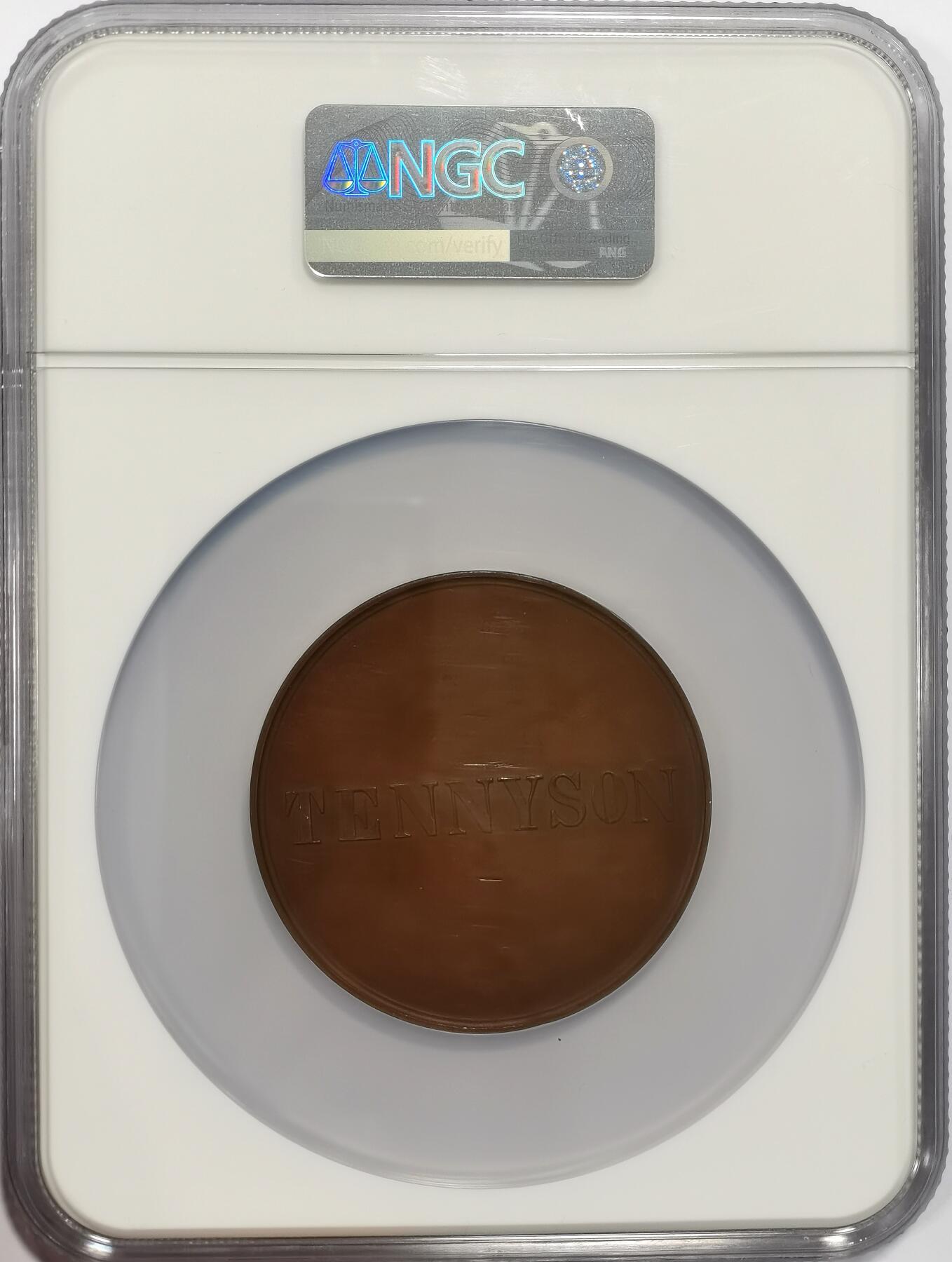 博洋堂世界钱币拍卖第163期（全场包邮） NGC MS62BN 英国1892年维多利亚时代最伟大的桂冠诗人阿尔弗雷德·丁尼生纪念大铜章