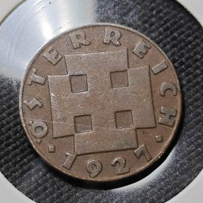 KK钱币收藏小铺   第401期 2月预留时间 周末发货 -  1927奥地利2格罗申铜币