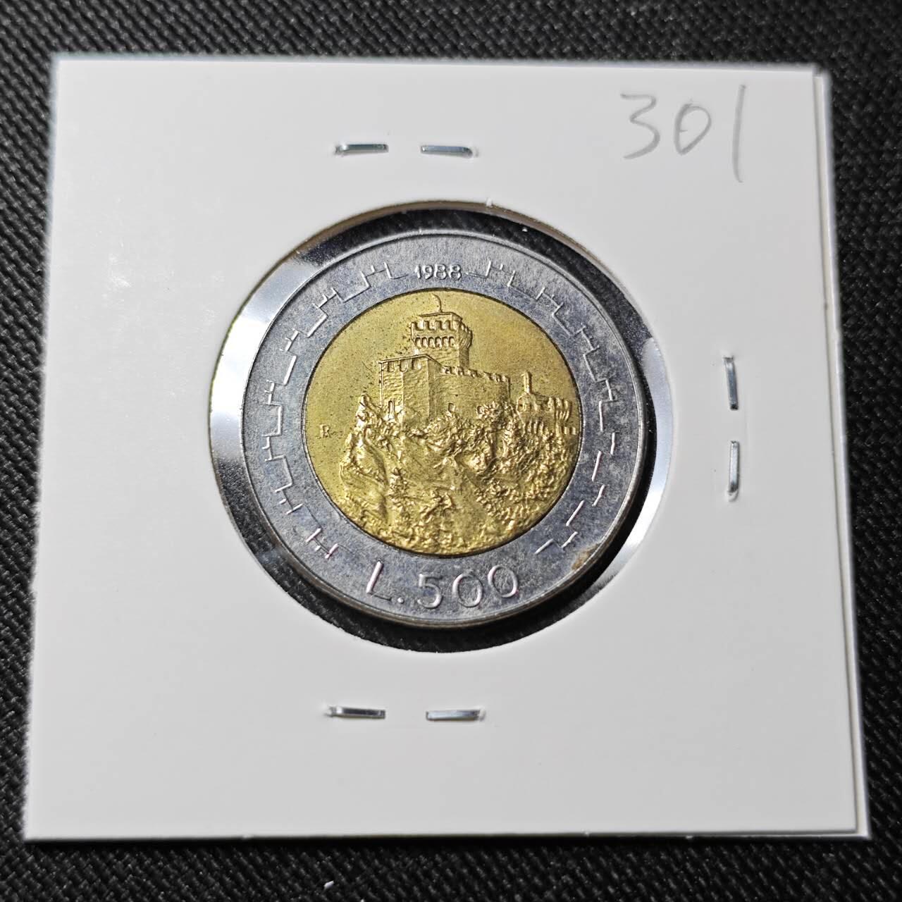 KK钱币收藏小铺   套币 批量/好品散币专场 2月预留时间 周末发货   圣马力诺500里拉双色币