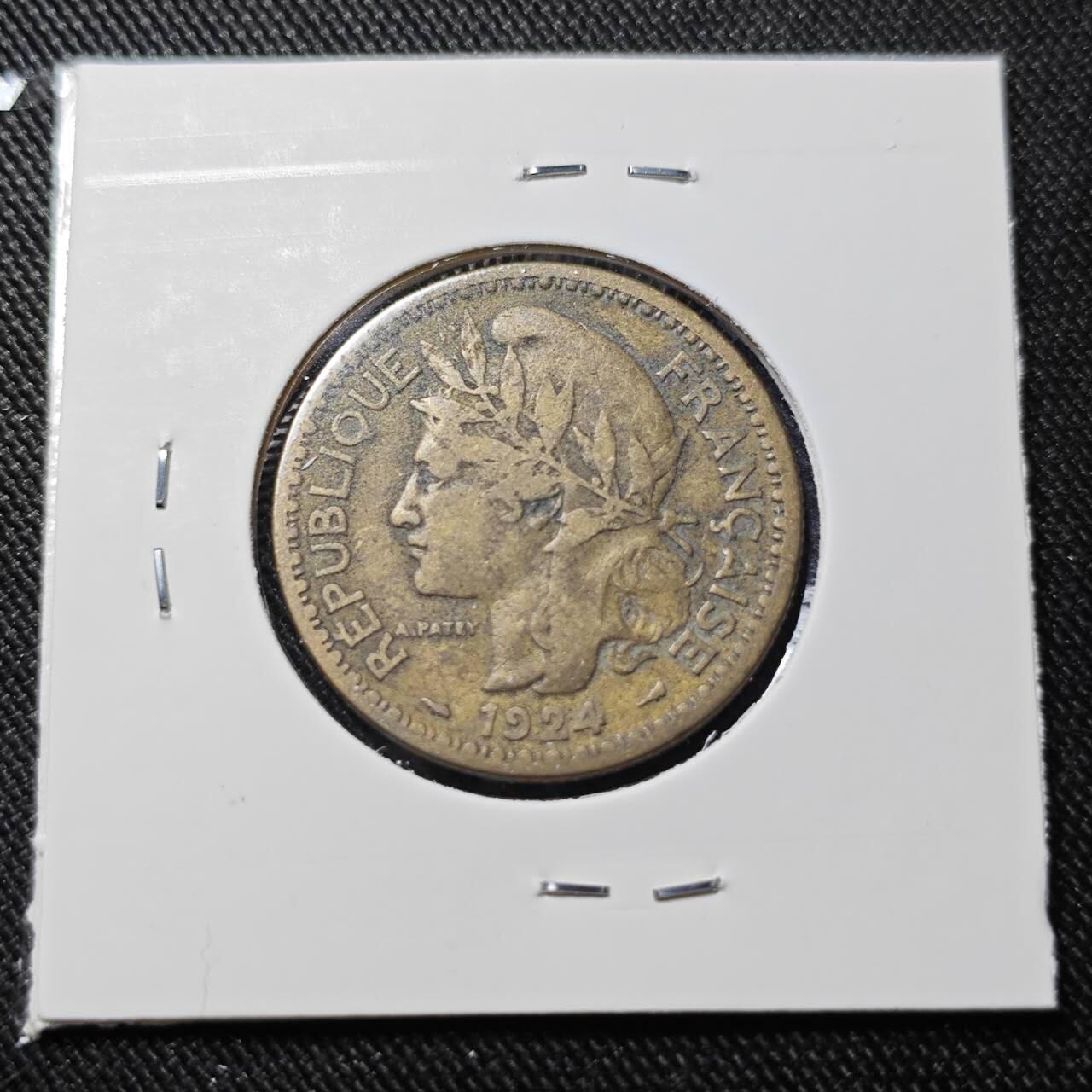 KK钱币收藏小铺   套币 批量/好品散币专场 2月预留时间 周末发货 1924 法属多哥2法郎 铜币