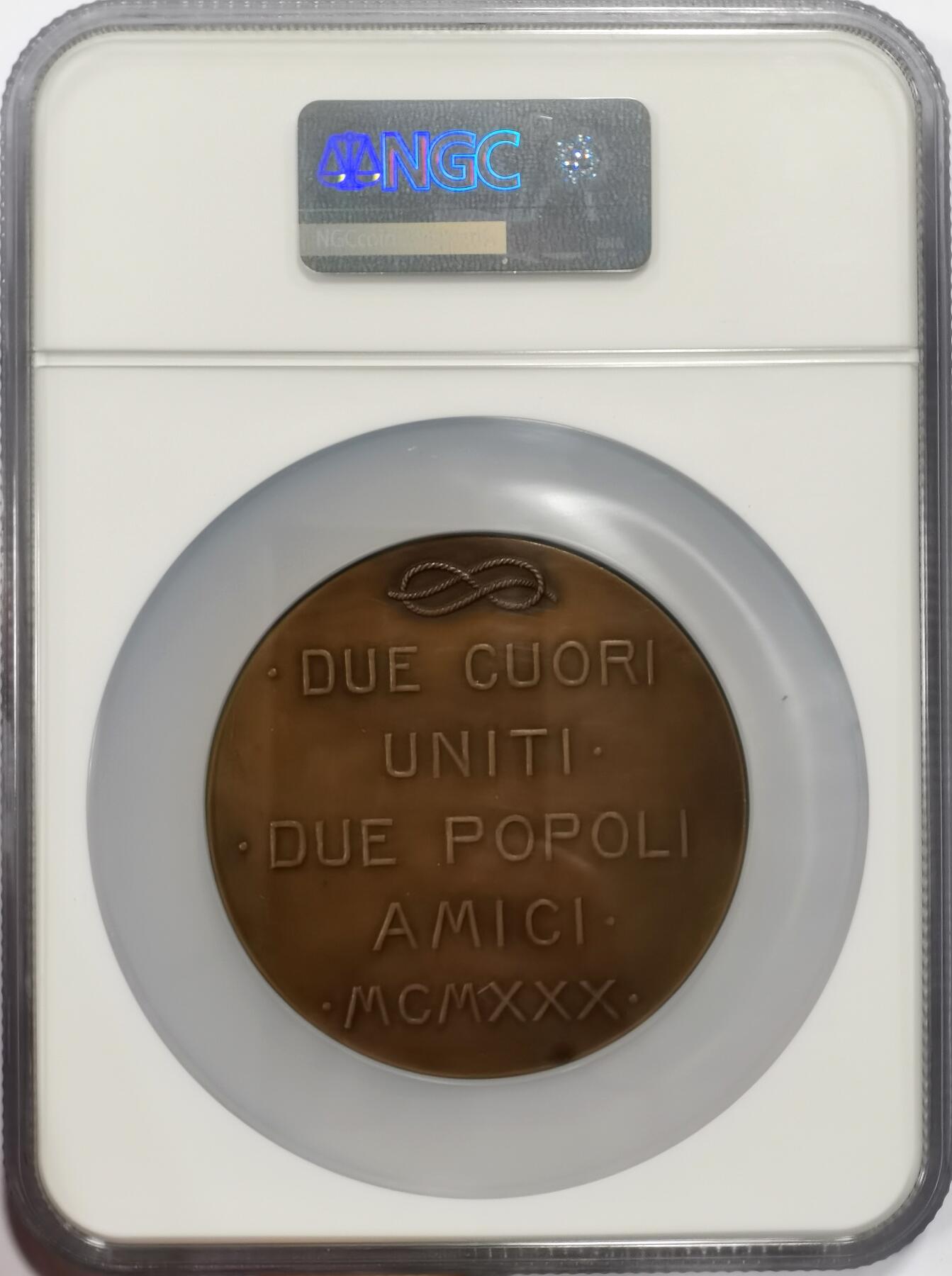 博洋堂世界钱币拍卖第163期（全场包邮） NGC MS64BN 意大利1930年皇家婚礼纪念大铜章，1930年10月26日，意大利国王维托里奥·埃马努埃莱三世（Vittorio Emanuele III）与南斯拉夫公主玛丽亚·何塞（Maria José）的婚礼