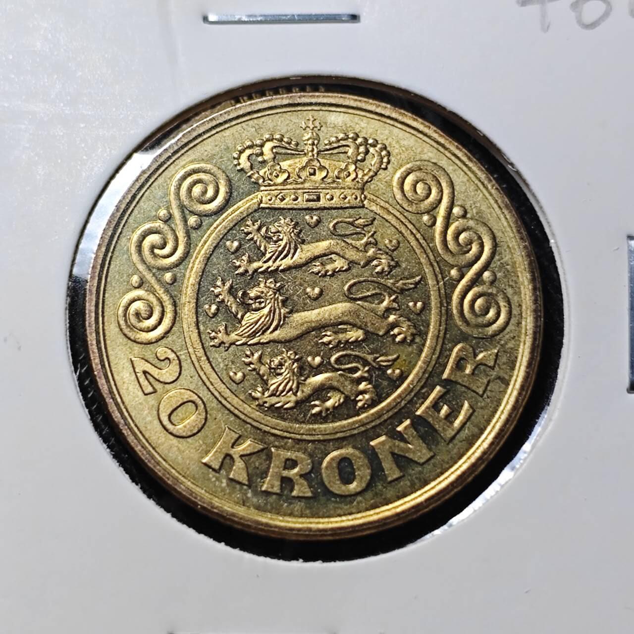 KK钱币收藏小铺   套币 批量/好品散币专场 2月预留时间 周末发货  1993丹麦20克朗 好品