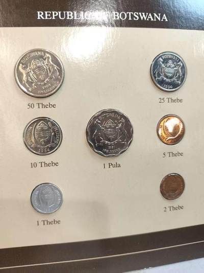 G&W世界散币，银币处理专场（第45场） - 富兰克林-博茨瓦纳7枚套