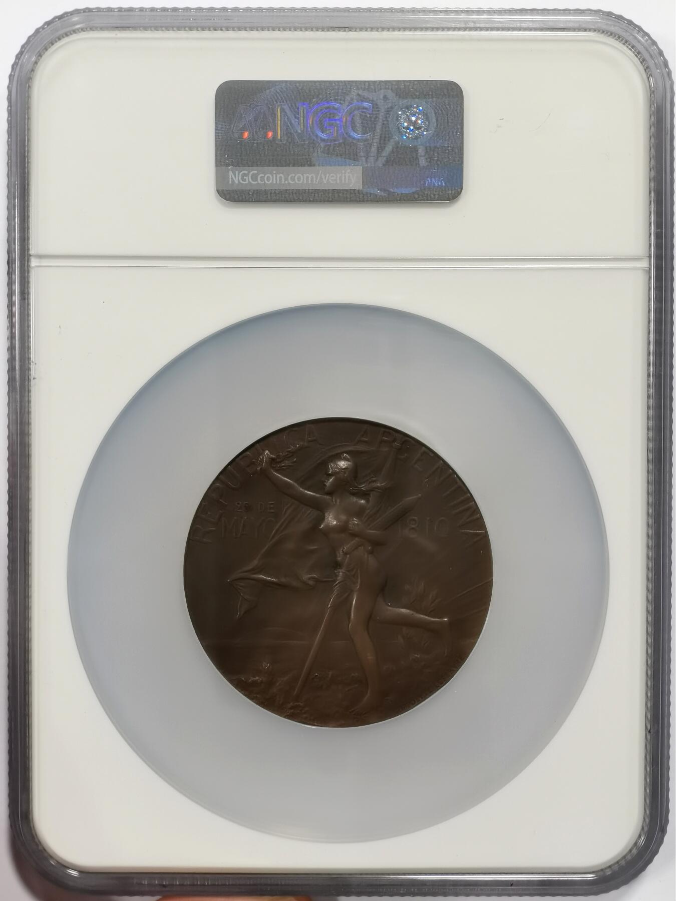 博洋堂世界钱币拍卖第163期（全场包邮） NGC MS62BN 阿根廷1910年独立100周年纪念大铜章
