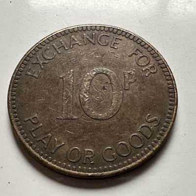 🌹外币初藏🌹🐯2026年第24场  每周二四六晚8️⃣点 接代拍 - 英国10便士鹰徽游戏代用币  黄铜 29mm 