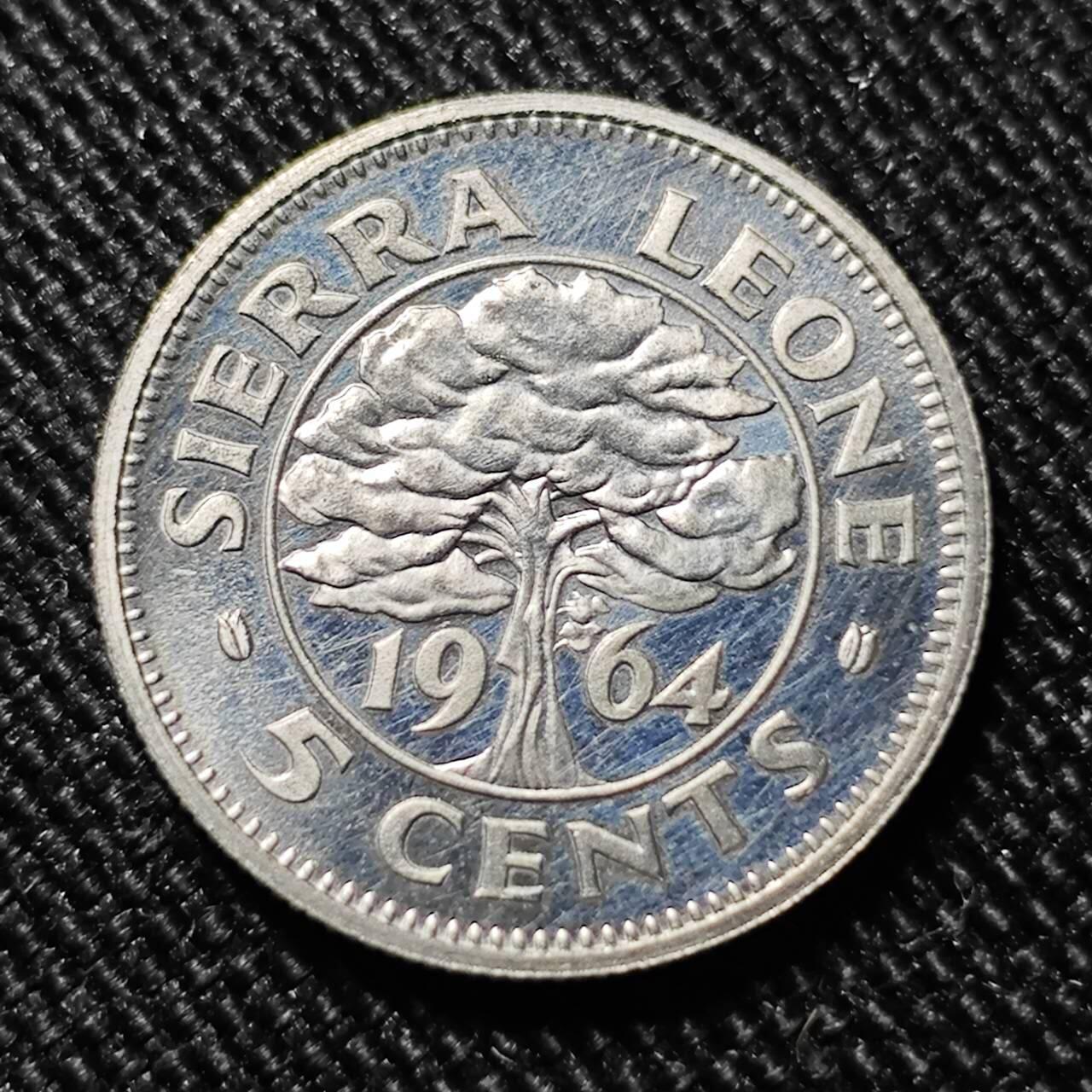 KK钱币收藏小铺   套币 批量/好品散币专场 2月预留时间 周末发货  1964塞拉利昂5分精制币