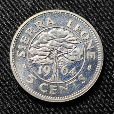 KK钱币收藏小铺   套币 批量/好品散币专场 2月预留时间 周末发货 -  1964塞拉利昂5分精制币