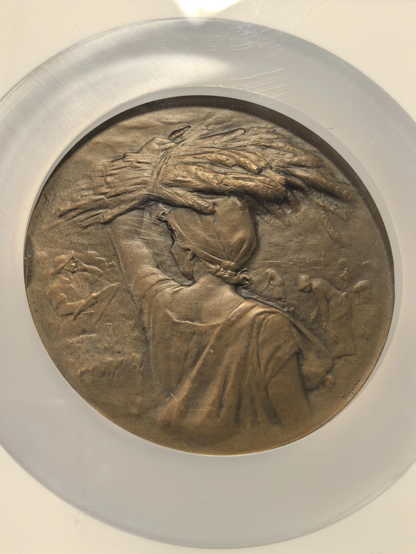 博洋堂世界钱币拍卖第163期（全场包邮） NGC MS66BN 瑞士1923年莱茵工业与商业展览会纪念大铜章