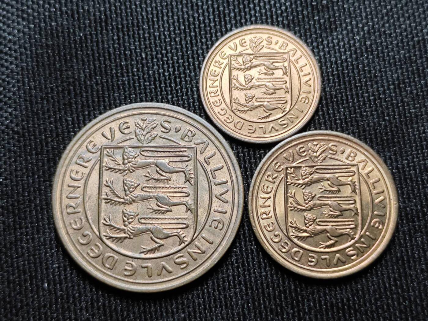 KK钱币收藏小铺   套币 批量/好品散币专场 2月预留时间 周末发货  1971根西一组铜币