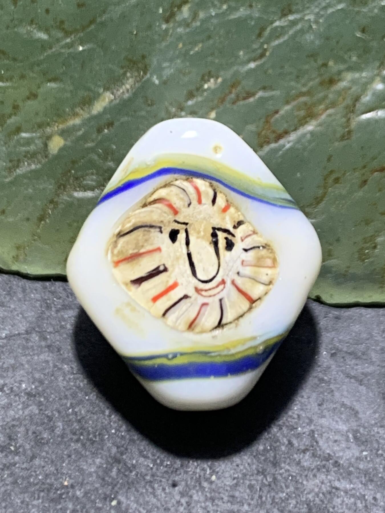 西亚古法手做恶魔之眼，人面琉璃珠一颗，