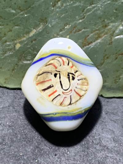 西亚古法手做恶魔之眼，人面琉璃珠一颗， - 西亚古法手做恶魔之眼，人面琉璃珠一颗，