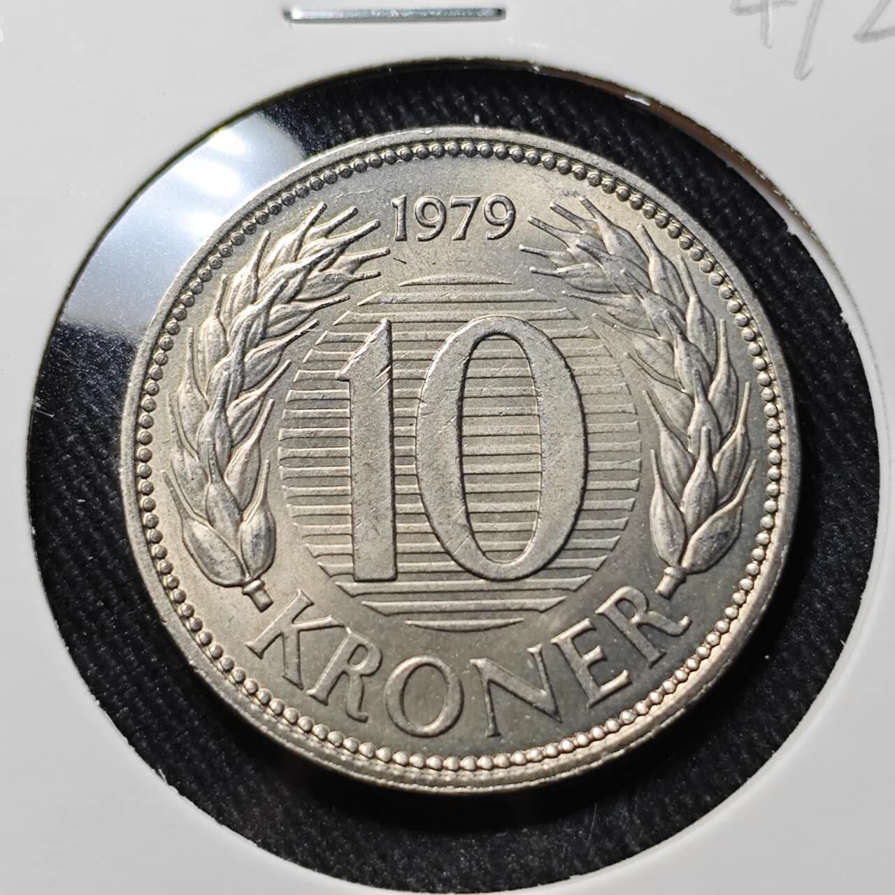 KK钱币收藏小铺   套币 批量/好品散币专场 2月预留时间 周末发货  1979丹麦10克朗 好品