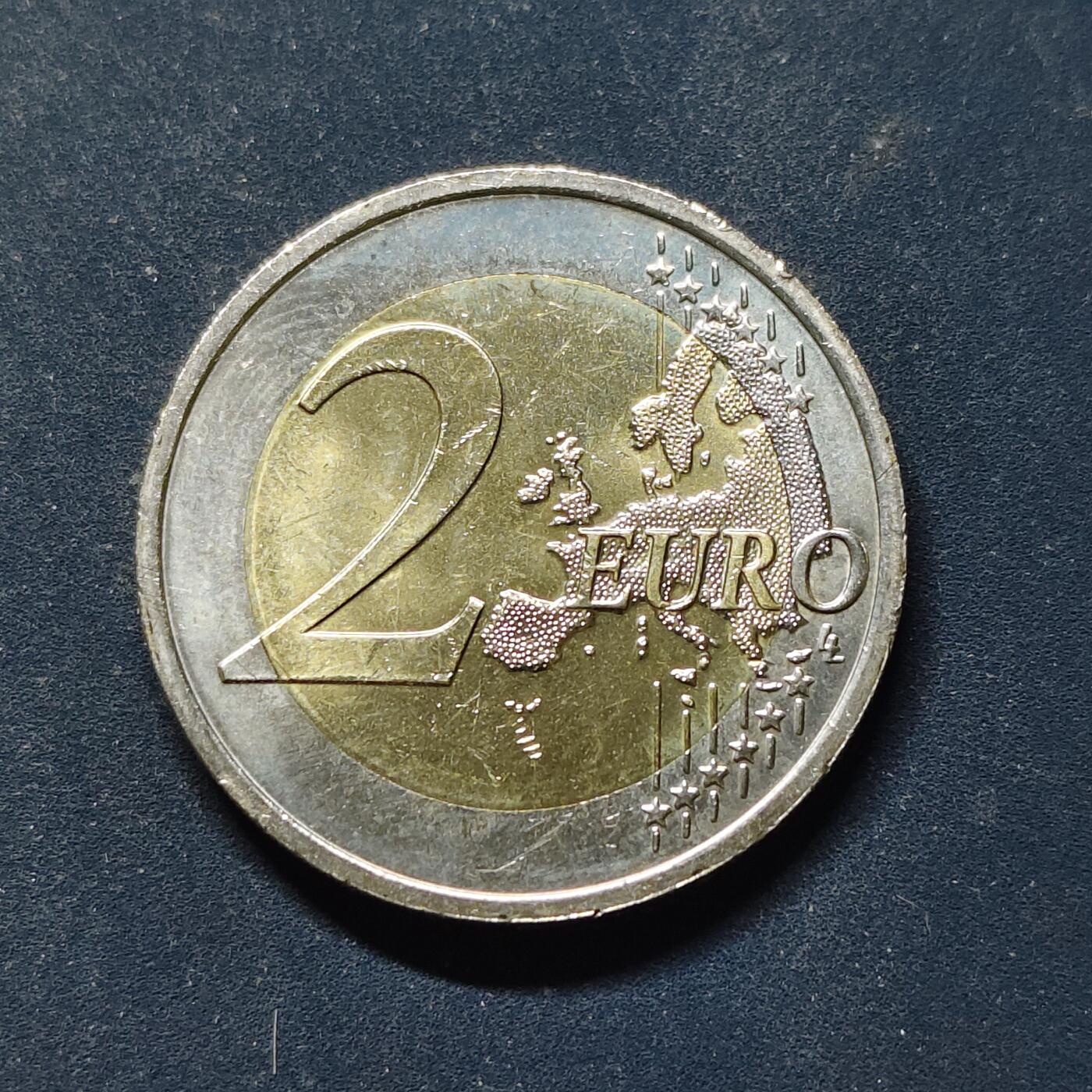 【全场包邮】纯粹捡漏拍508场 斯洛伐克2014年2欧元加入欧盟10周年双色纪念币