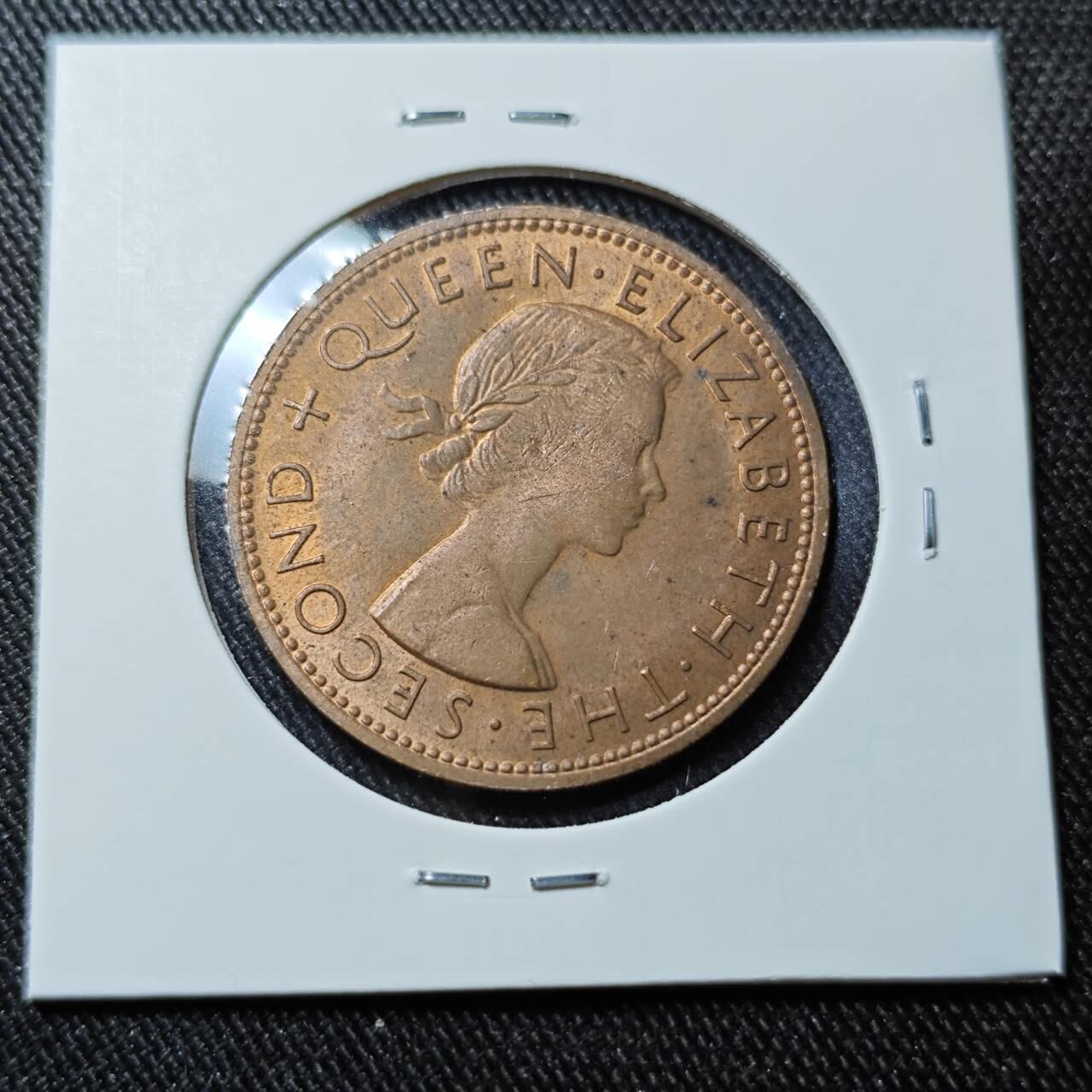 KK钱币收藏小铺   套币 批量/好品散币专场 2月预留时间 周末发货  1960新西兰1便士铜币