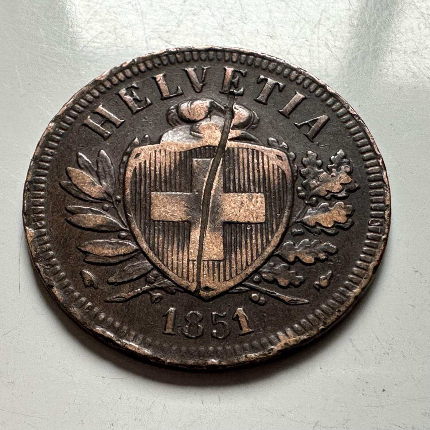 🌹外币初藏🌹🐯2026年第24场  每周二四六晚8️⃣点 接代拍 瑞士1851年2分