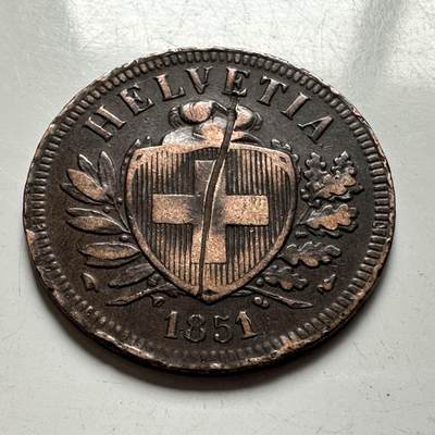 🌹外币初藏🌹🐯2026年第24场  每周二四六晚8️⃣点 接代拍 - 瑞士1851年2分