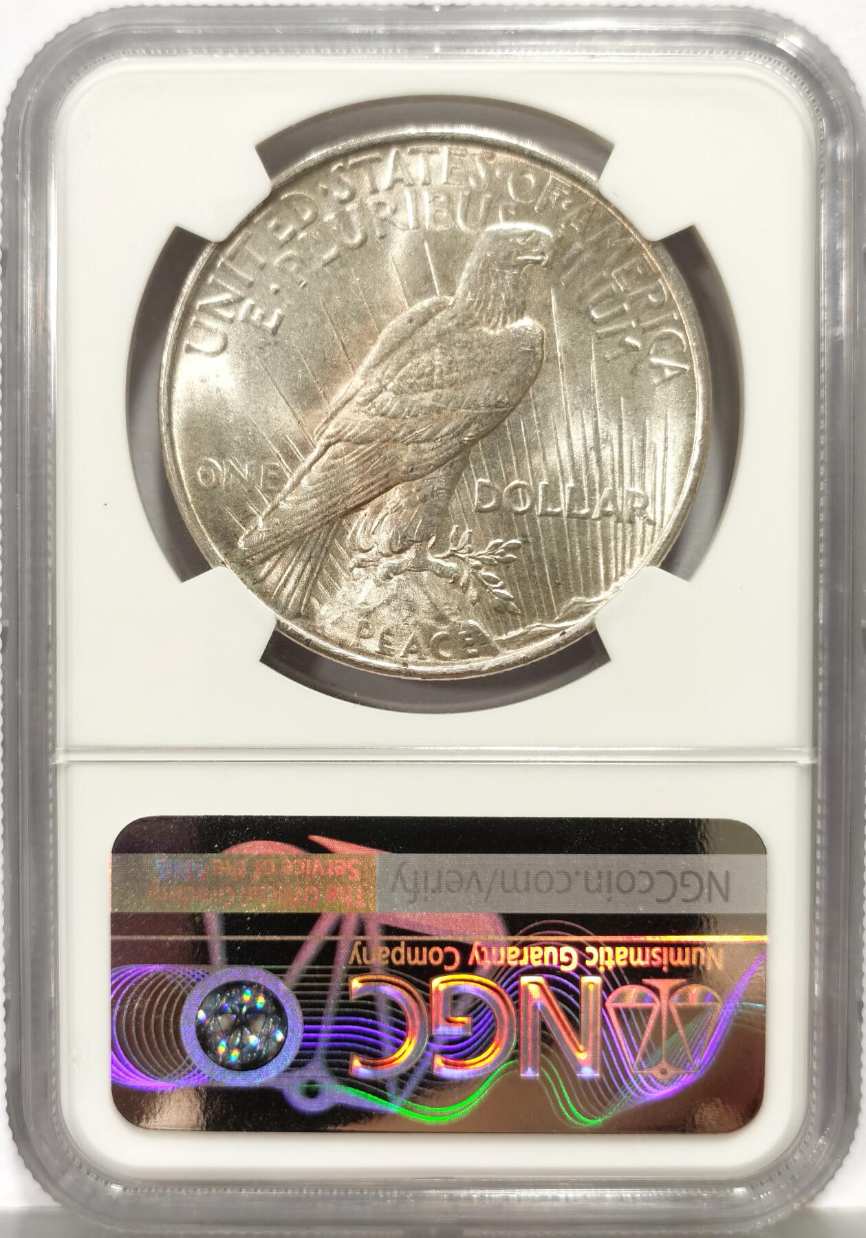 博洋堂世界钱币拍卖第163期（全场包邮） NGC MS63 美国1924年和平银币，极美车轮光好品，状态不输64。