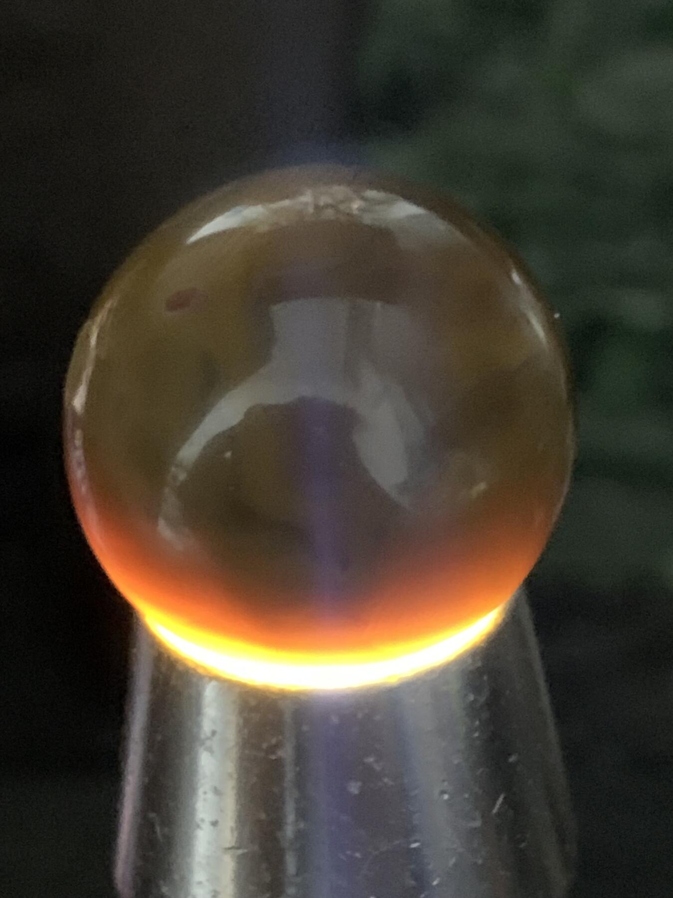 仅此一个，精美高玉化拉丝料8字天眼纹战国红圆珠一颗！