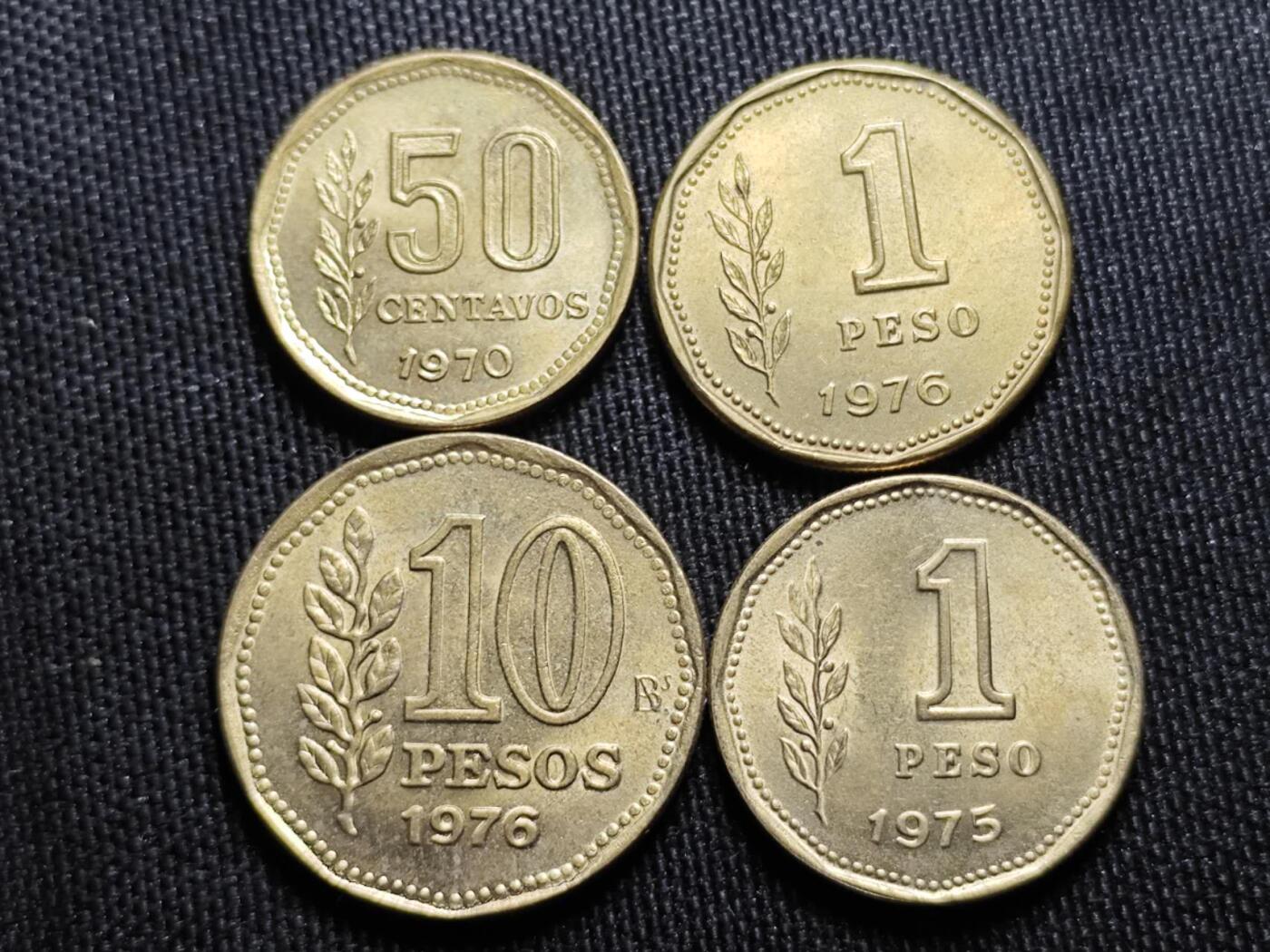 KK钱币收藏小铺   套币 批量/好品散币专场 2月预留时间 周末发货  阿根廷铜币4枚 好品