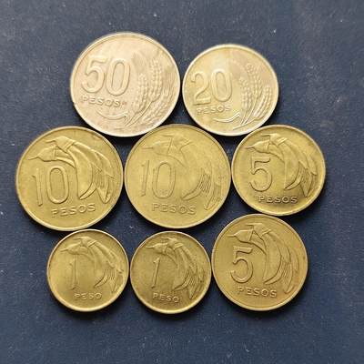 【全场包邮】纯粹捡漏拍508场 - 乌拉圭1968-1970年不同版本8枚套币