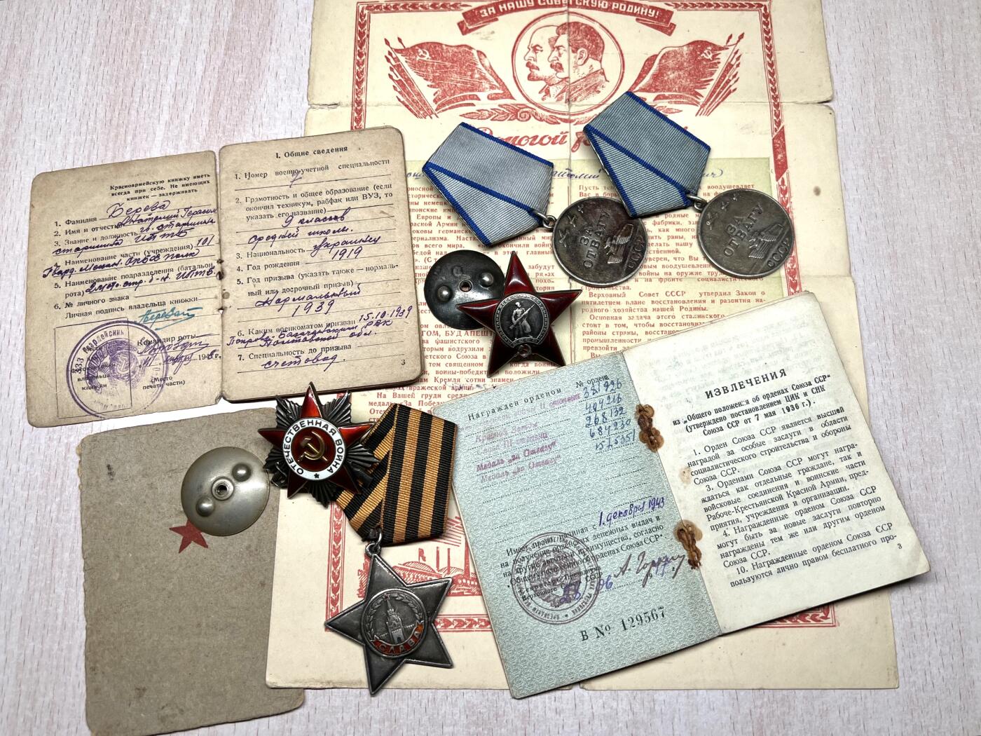 大猫徽章拍卖 第289期 苏联红星二卫双勇敢套 档案