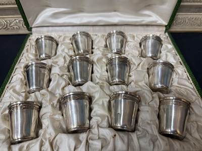 海外回流精品拍卖（五一专场） 法国回流包银小酒杯一套