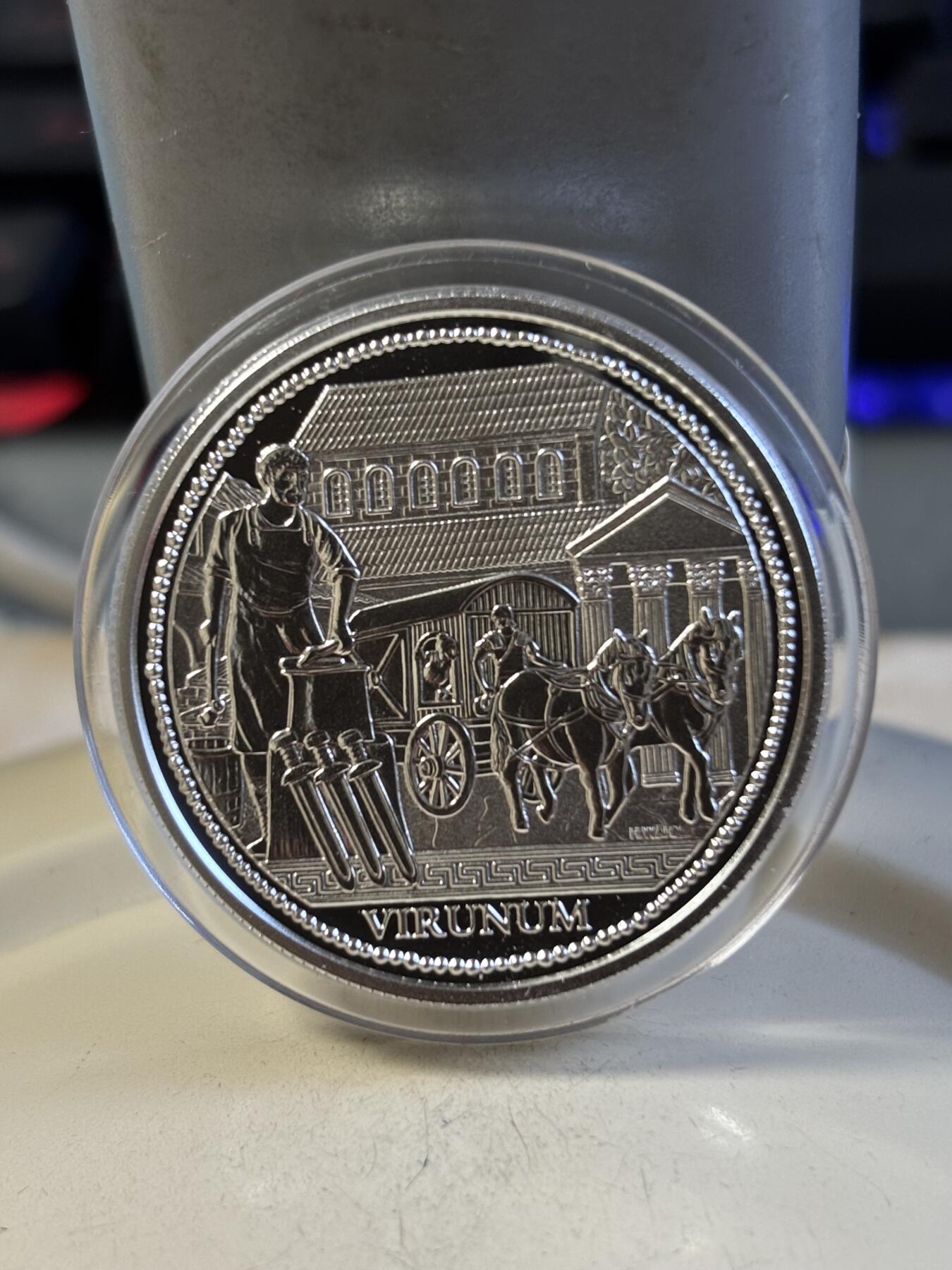 第192期拍卖 奥地利2010年多瑙河系列1罗马维鲁努姆纪念银币，900银，发行50000枚，18克