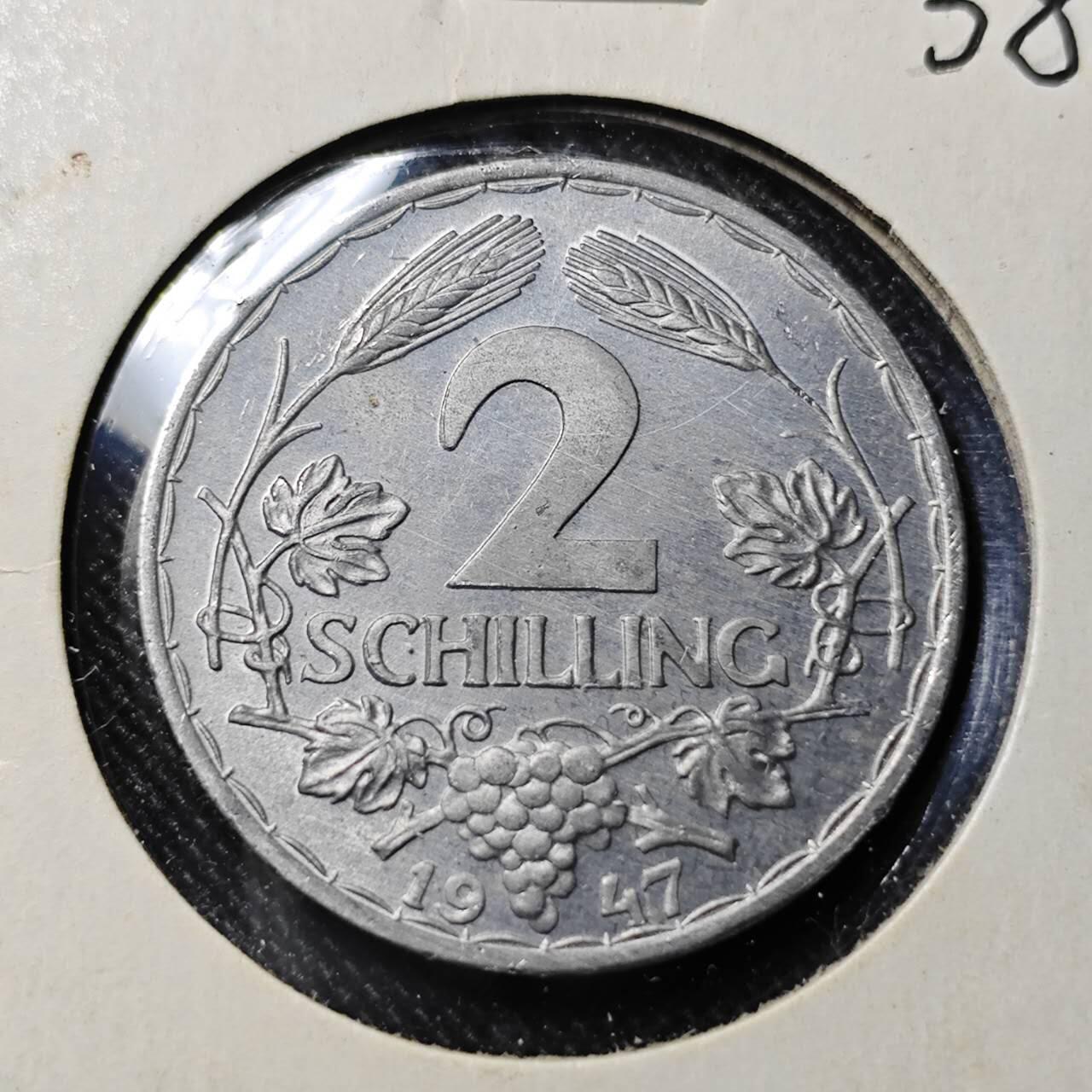 KK钱币收藏小铺   套币 批量/好品散币专场 2月预留时间 周末发货  1947奥地利2先令 好品