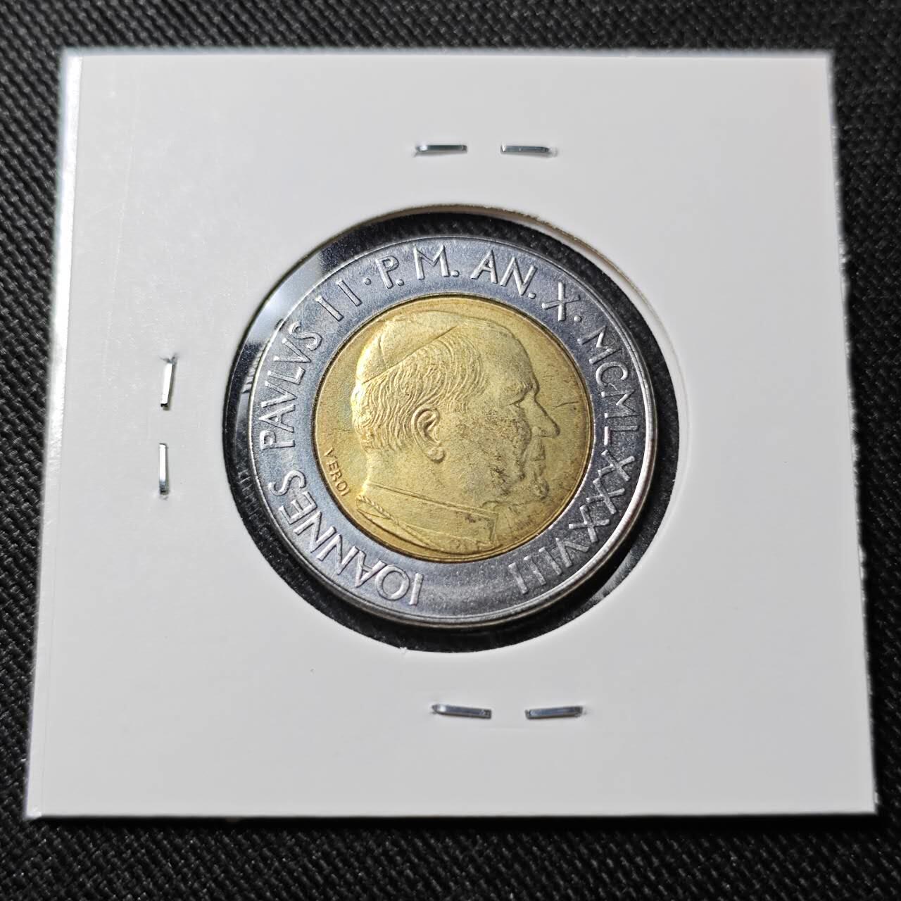 KK钱币收藏小铺   套币 批量/好品散币专场 2月预留时间 周末发货   梵蒂冈500里拉双色币 好品